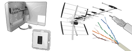 Répartiteur avec 4 sorties RJ45  Repartiteur tv chez bis-electric