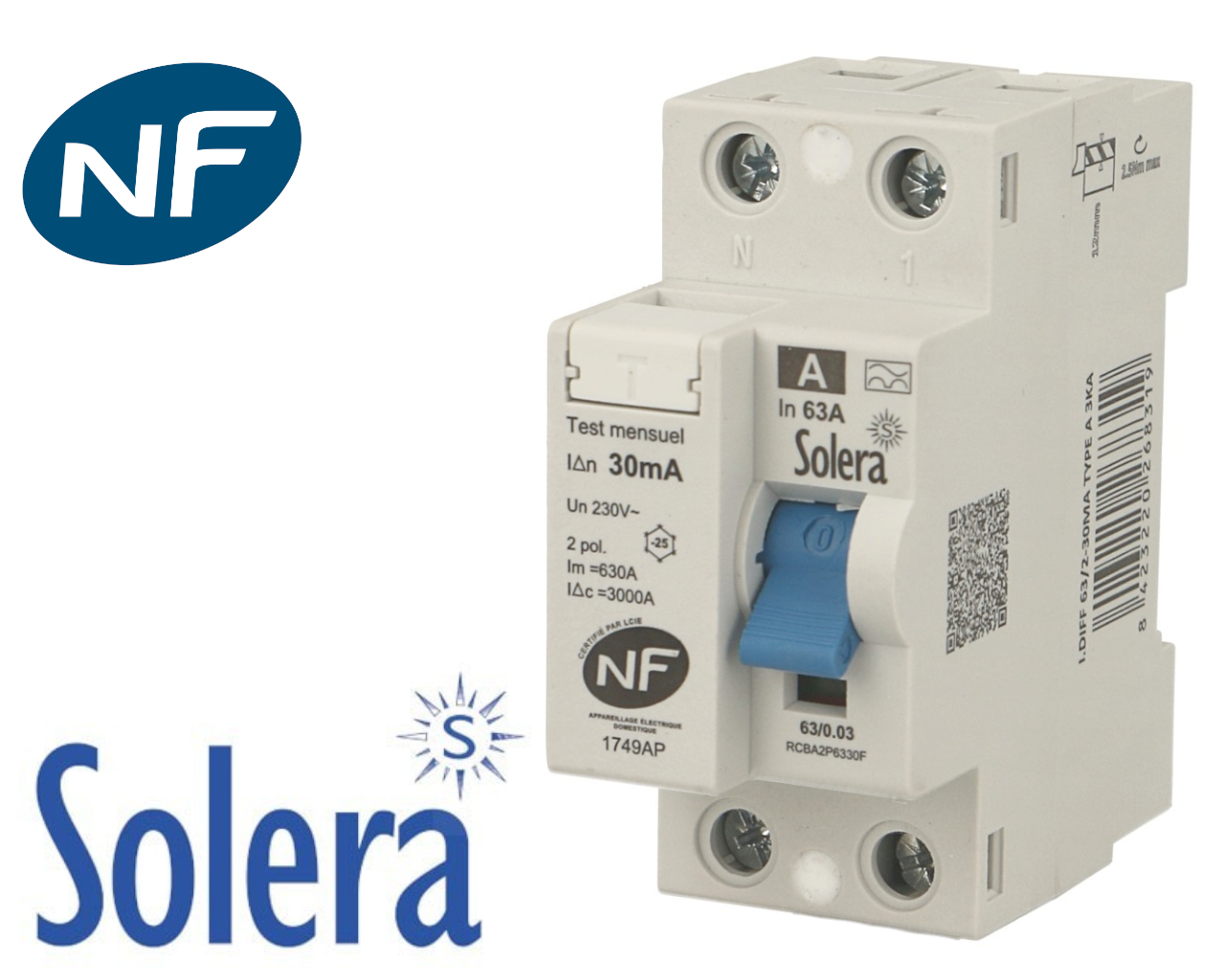 Interrupteur Différentiel Disjoncteur Différentiel Interrupteur FI/LS - - 30 MA - 6 KA 1P N - Type A C16/0,03 30 MA - GOMETY - Avec Disjoncteur RCBO 16 A - Courant Nominal RCD