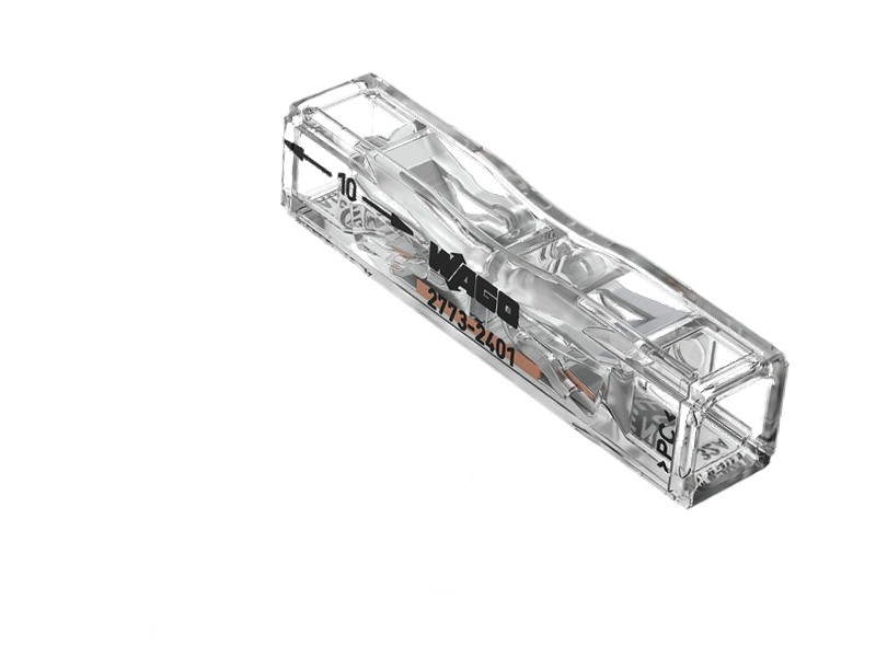 100 connecteurs WAGO traversant 2 entrées fils rigides et semi rigides Inline