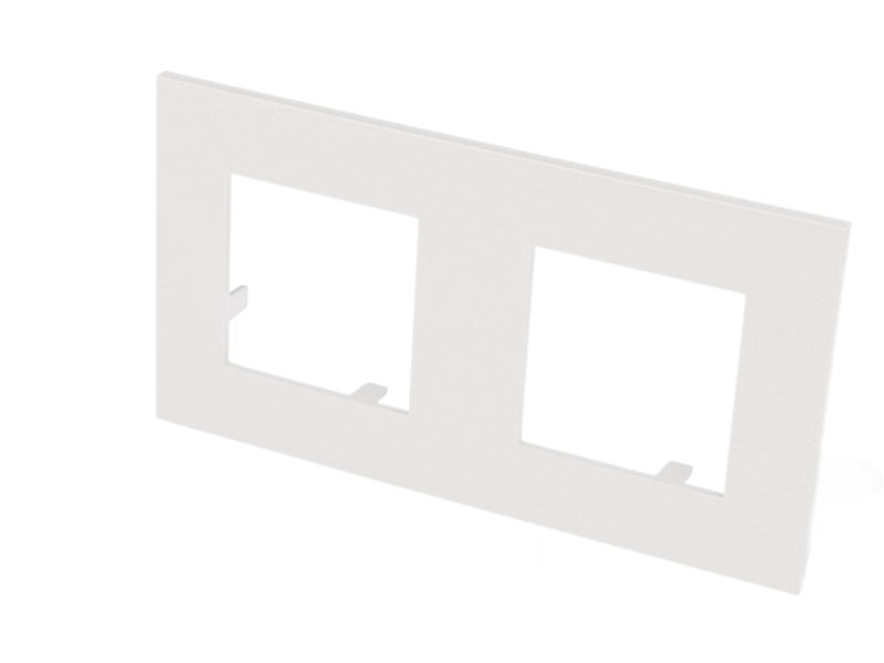 Plaque de finition blanche double Efapel Quadra (45x45)