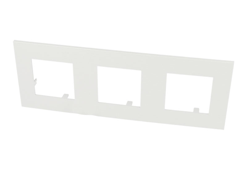 Plaque de finition blanche triple Efapel Quadra (45x45)