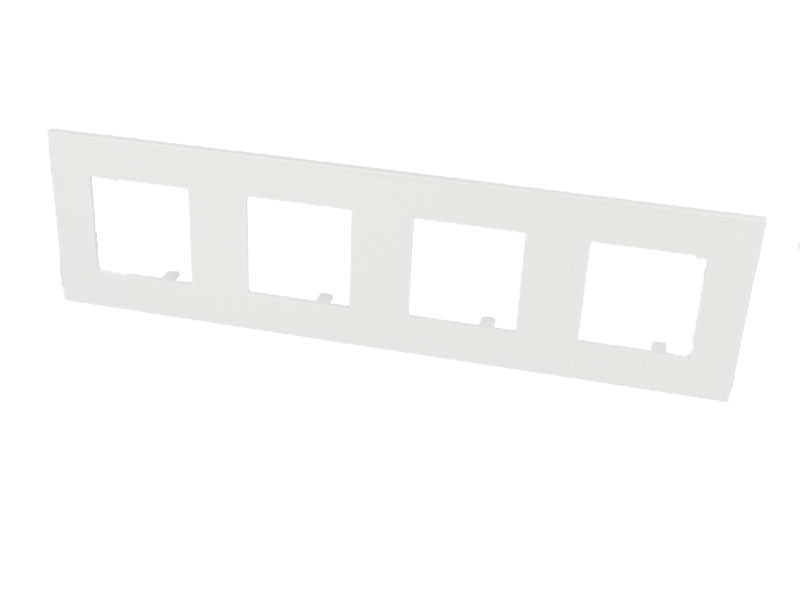 Plaque de finition blanche quadruple Efapel Quadra (45x45)