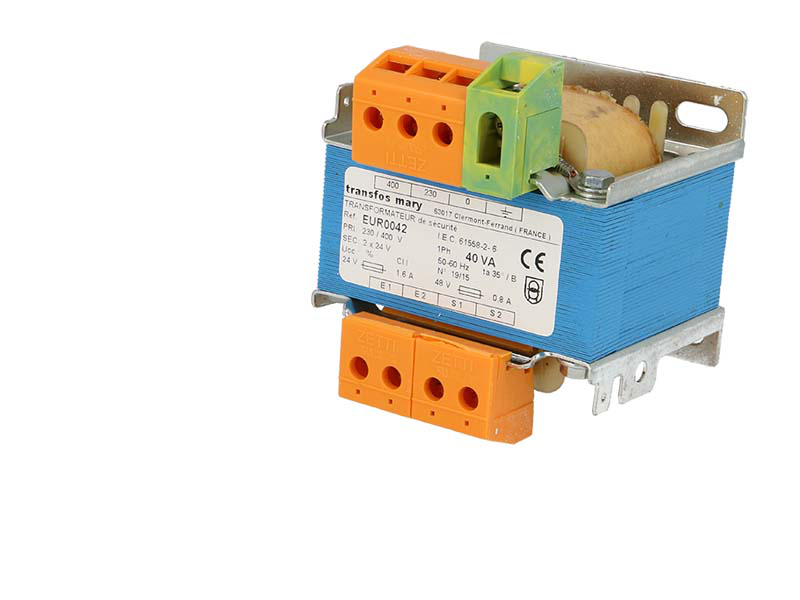 Transformateur de sécurité 40VA, Primaire 230-400V - Secondaire 2x24V