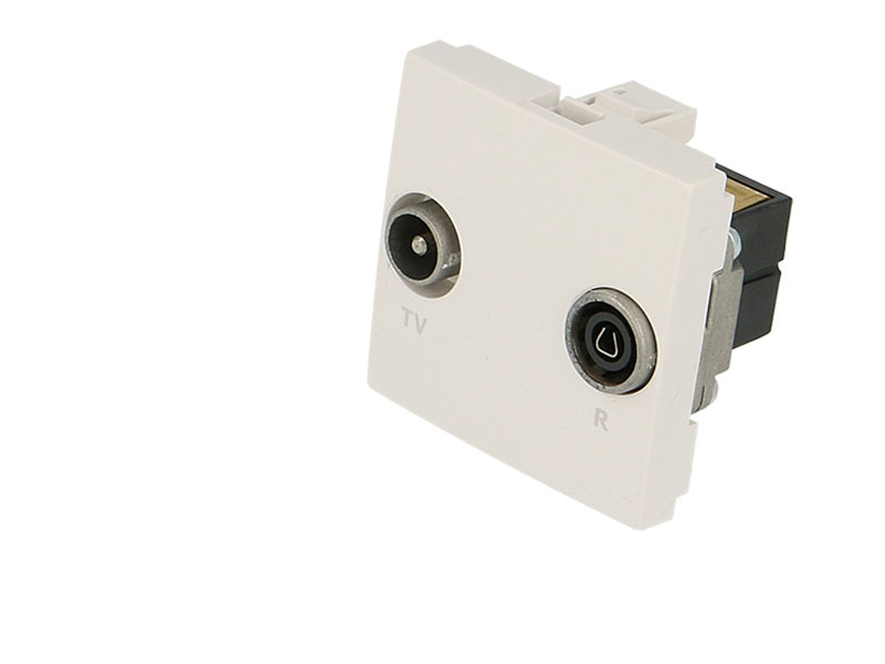 Prise TV + FM type passage Efapel Quadra & Latina (45x45)