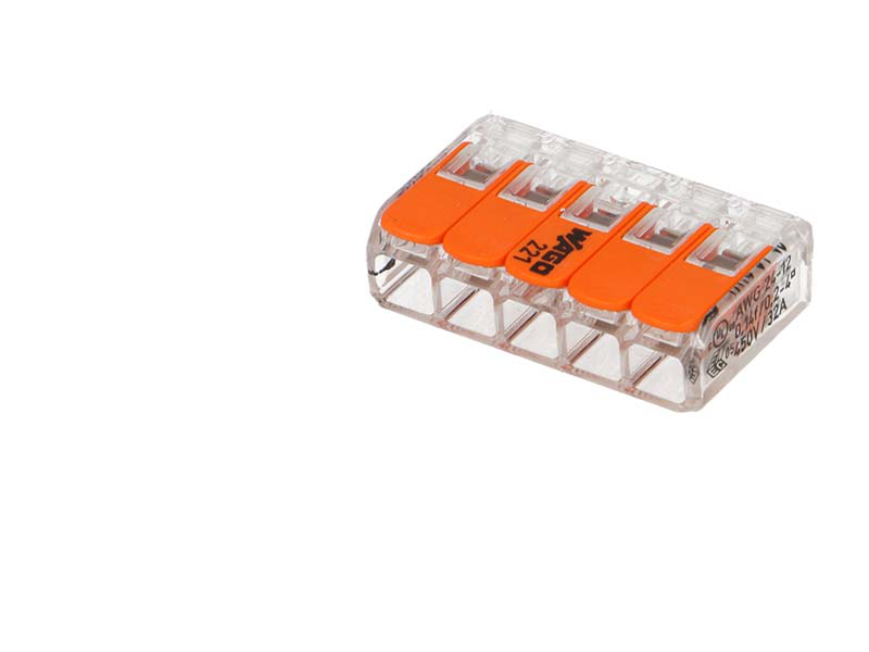 25 mini connecteur WAGO 5 entrées pour fil souple ou rigide