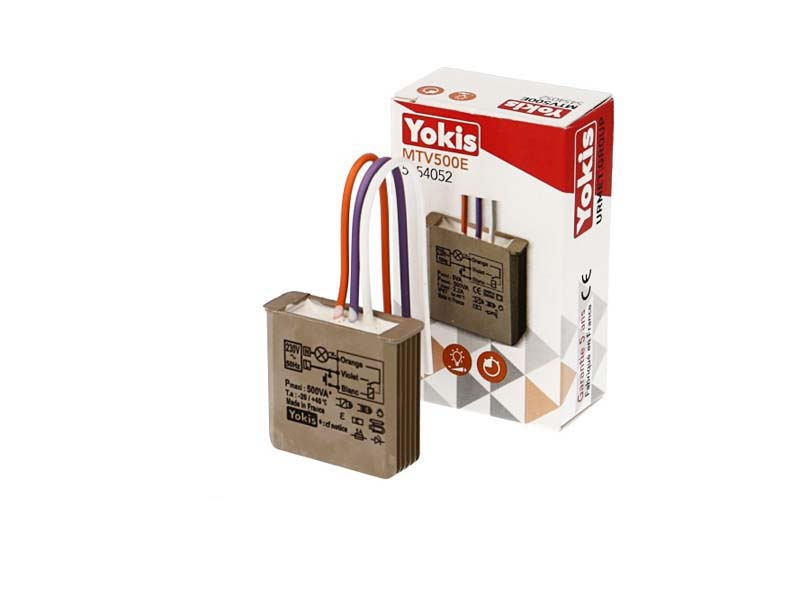 Micromodule télévariateur encastrable 500W Yokis