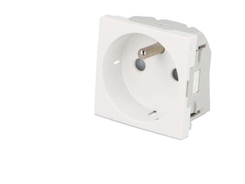 Prise de courant 16A 2P+T automatique Efapel Quadra & Latina (45x45)