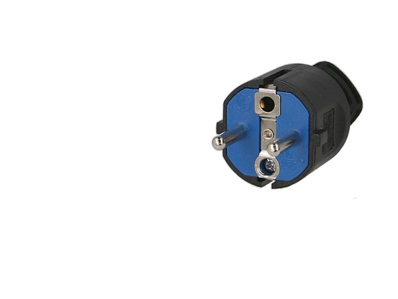 Prise mâle 2P+T (prise Française) 10/16A noire