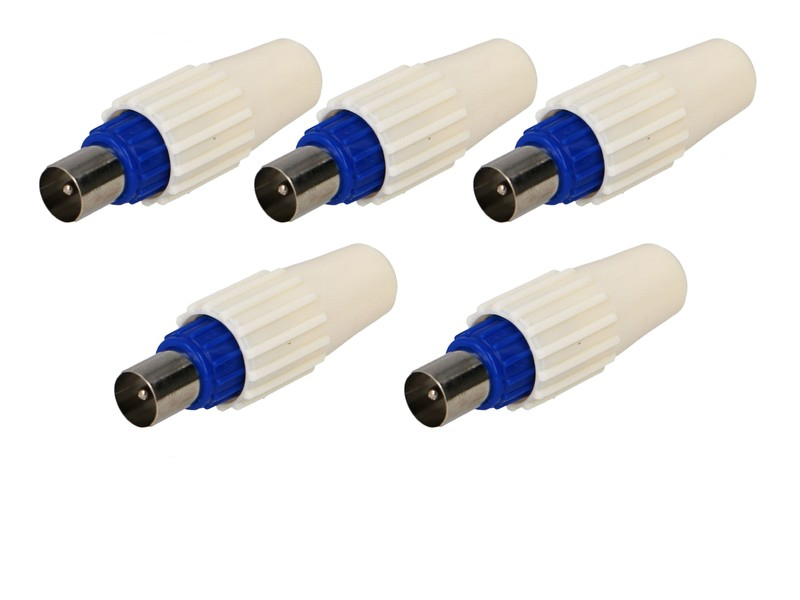 Fiche TV mâle plastique par 5