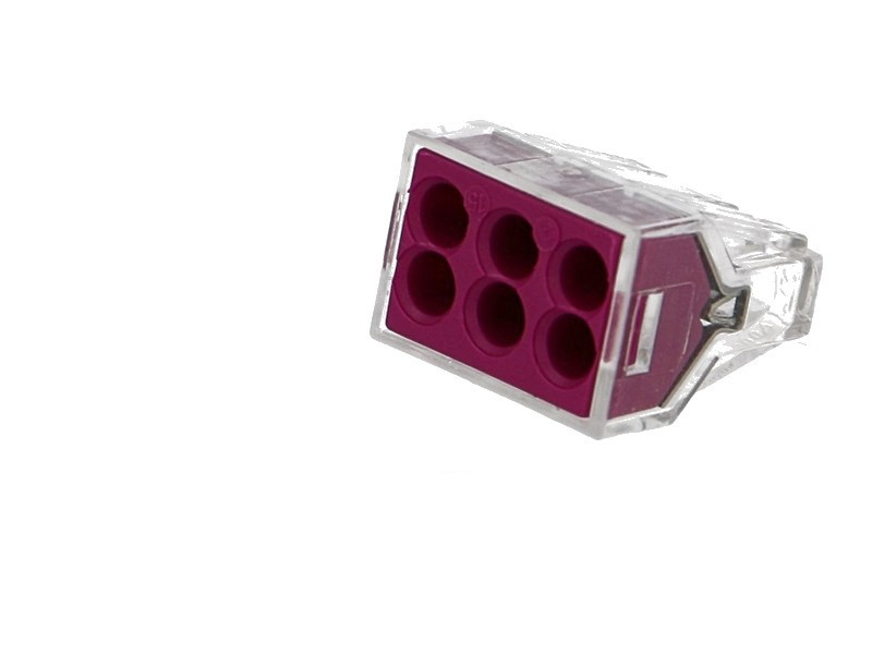 50 connecteurs WAGO 6 entrées (violet)
