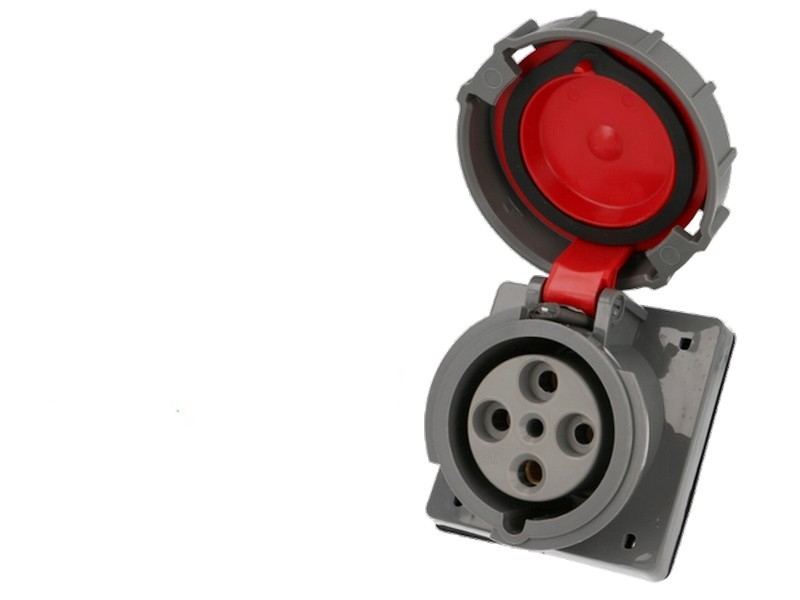 Socle femelle CEE triphasé, 4 x 63A, incliné IP67