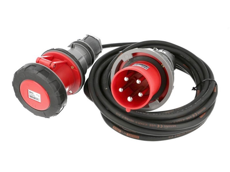 Rallonge electrique etanche tétrapolaire 5x63A, 25 mètres