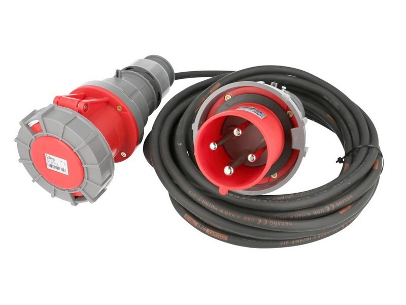 Rallonge electrique etanche triphasée 4x63A, 10 mètres