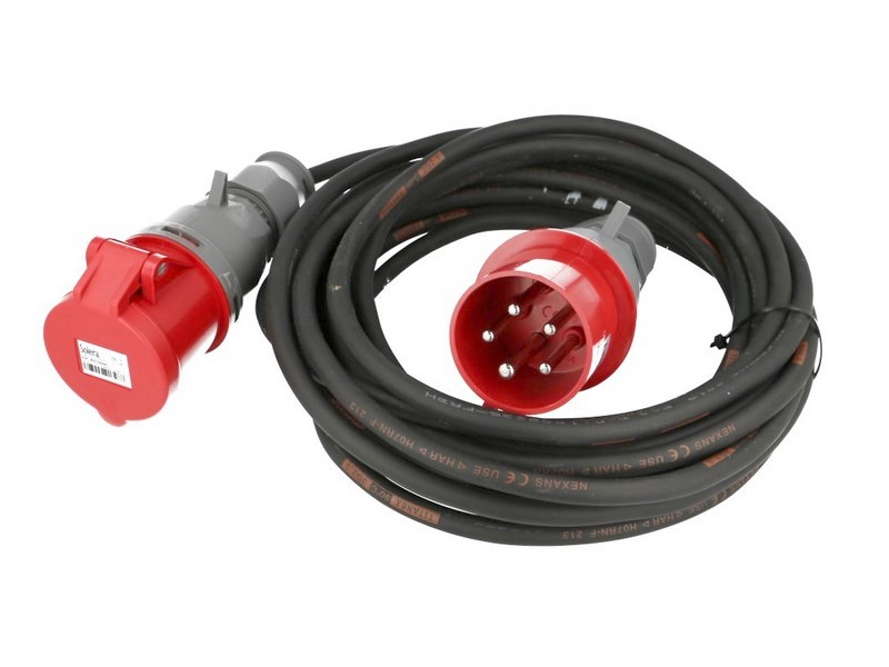 Rallonge electrique etanche tétrapolaire 5x32A, 10 mètres