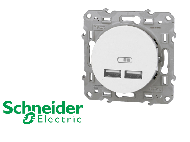 Prise USB double Schneider Odace