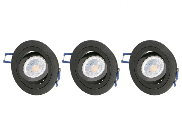 Lot spot orientable noir 4000K