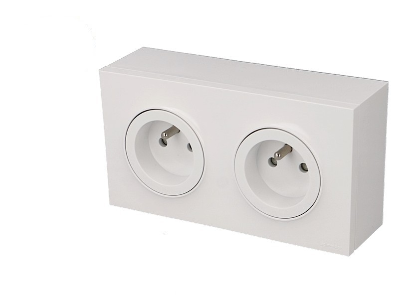 Prise en saillie double 2P+T Schneider Odace