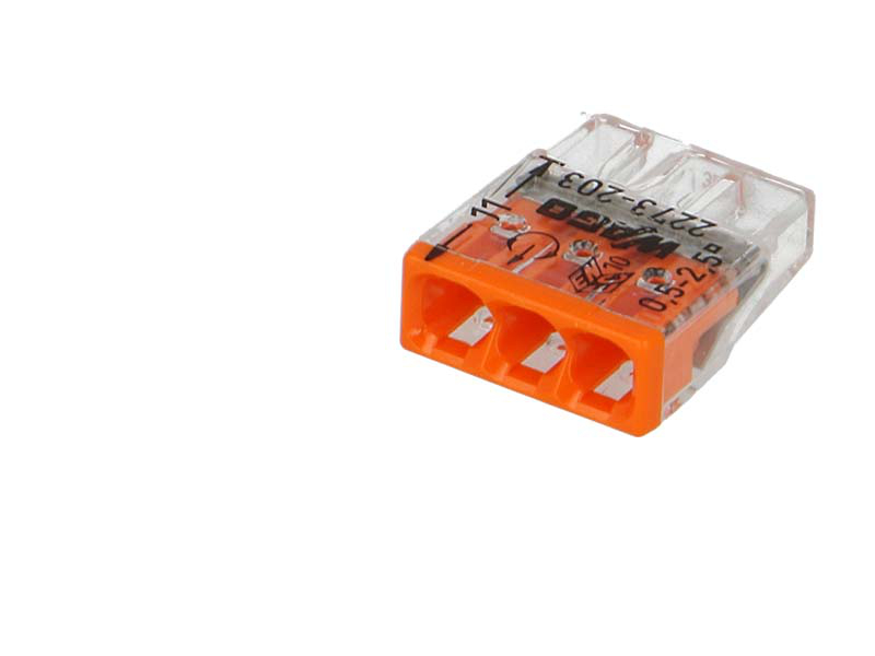 100 bornes WAGO 2273 ultracompacte 3 entrées (orange)