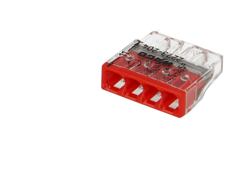 Lot de 10 boites de 100 bornes WAGO 2273 ultracompacte 4 entrées (rouge)