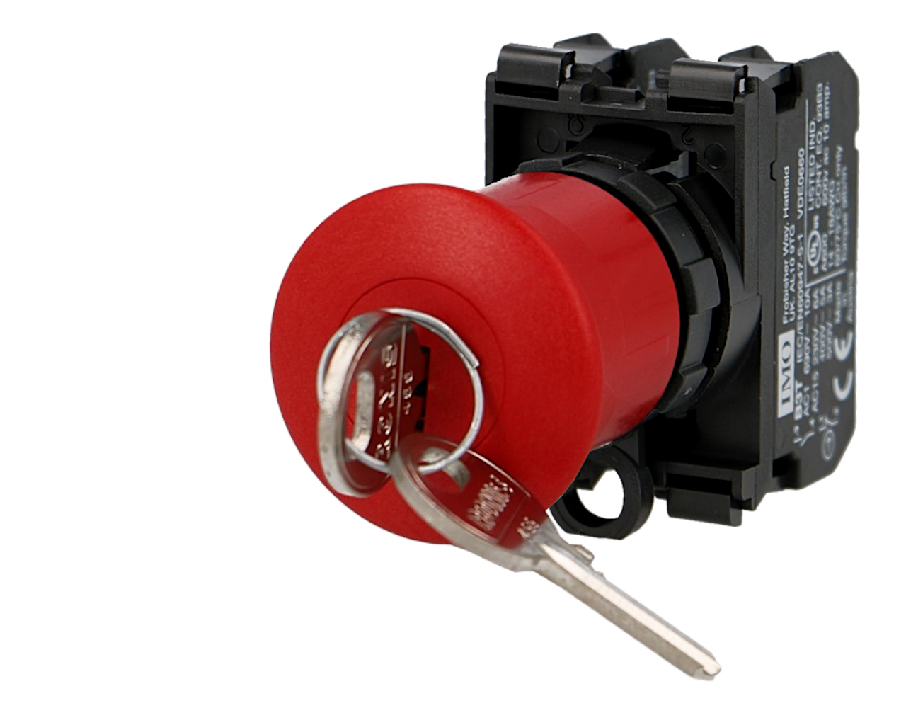 Arrêt d'urgence IMO complet à accrochage avec clé Ø22mm, 1NO+1NC