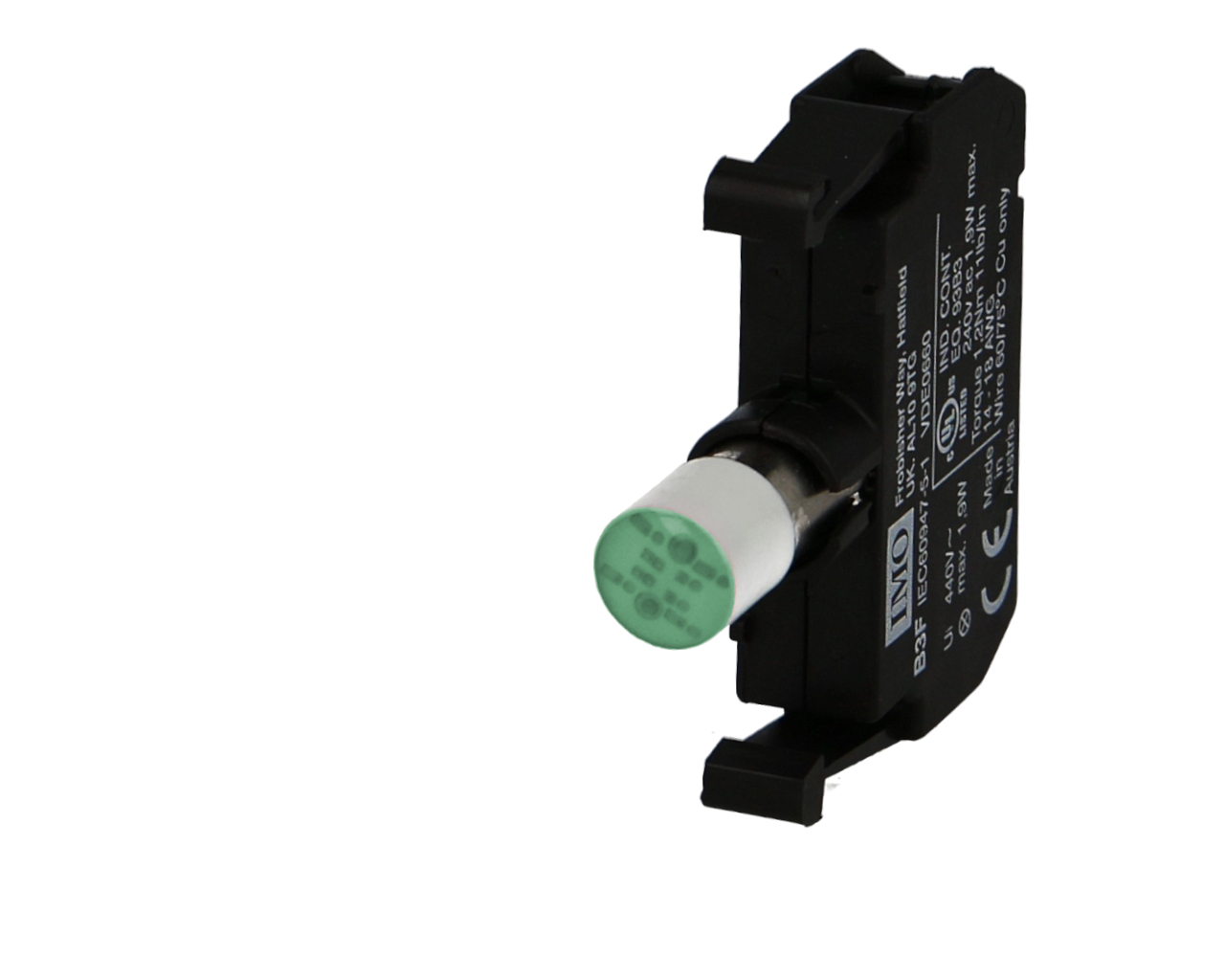 Voyant lumineux vert 24VAC/VDC IMO pour boutonnerie Ø22mm