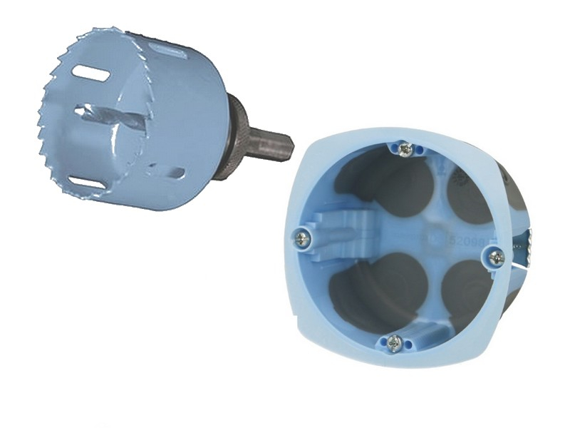 Boites encastrement 1 poste, prof. 40mm, lot de 490 Eur'ohm + scie cloche offerte EU52098