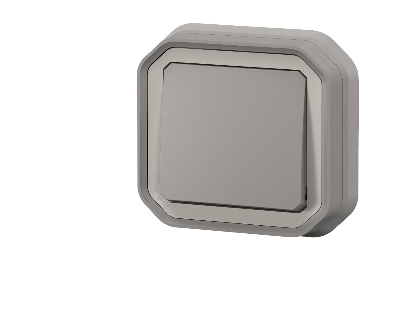 Poussoir simple Legrand Plexo™ gris encastrée