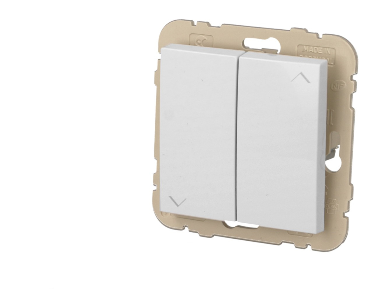 Poussoir double de volet roulant blanc Efapel Logus 90