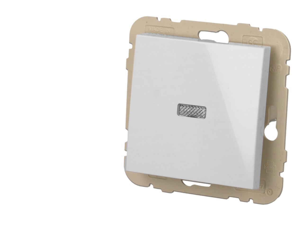 Poussoir lumineux blanc Efapel Logus 90