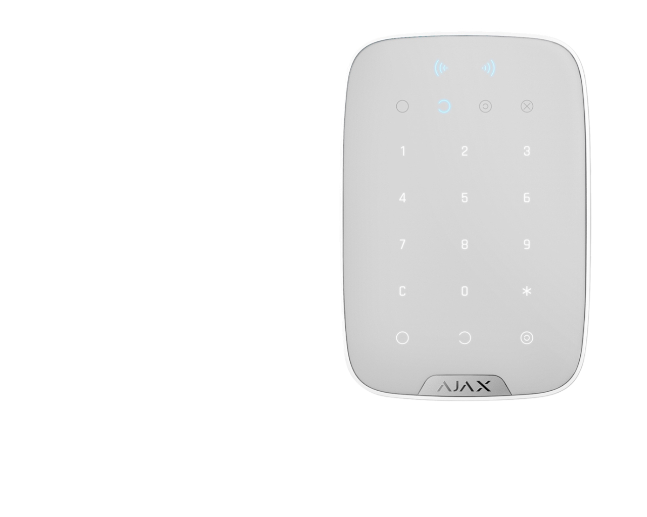 Clavier à code AJAX tactile sans fil avec lecteur de badge, blanc