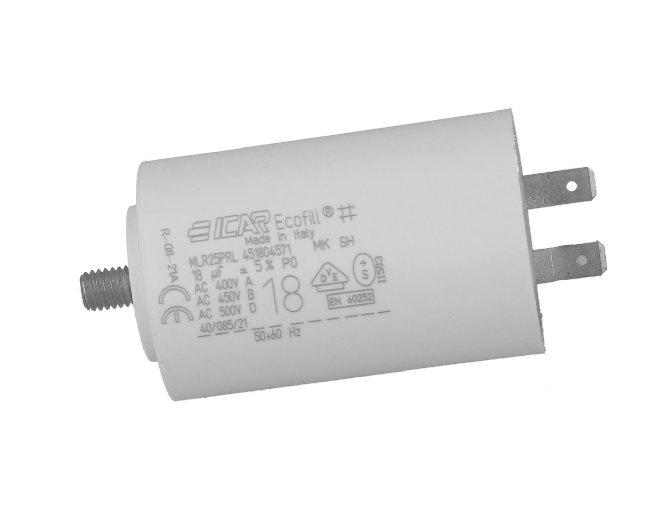 Condensateur permanent pour moteur triphasé 20μF 450V sorties faston