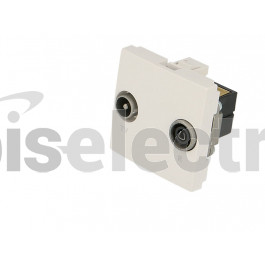 Prise TV + FM type "passage" Efapel 45x45 | Prise TV, FM, SAT chez bis