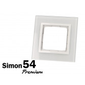Plaque enjoliveur simple verre givré Simon Premium