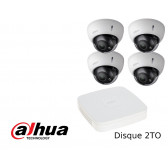 Kit 4 Caméras dômes motorisées Dahua varifocale 4Mpx