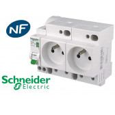 Combiné disjoncteur + 2 prises 2P+T Schneider Resi9 XE