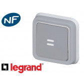 Interrupteur temporisé à voyant Legrand Plexo™ gris encastré