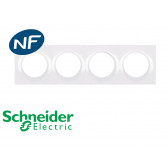 Plaque de finition blanche quadruple Schneider Odace Styl