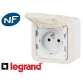 Prise de courant 16A 2P+T Legrand Plexo™ blanche complète