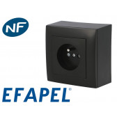 Prise électrique noire Efapel Logus 90