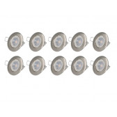 Lot de 10 spot LED GU10 argent 5W 4000K