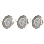 Lot de 3 spot LED GU10 argent 5W 3000K