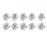 Lot de 10 spot LED GU10 blanc 5W 4000K