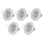 Lot de 5 spot LED GU10 blanc 5W 4000K