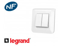 Bouton poussoir double Legrand Mosaic™ complet