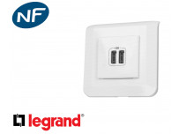 Alimentation USB double Legrand Mosaic™ complet