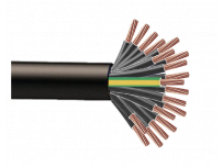 Cable RO2V "19G" ( noir / vert-jaune) à la coupe