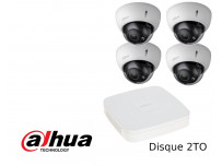 Kit 4 Caméras dômes motorisées Dahua varifocale 4Mpx
