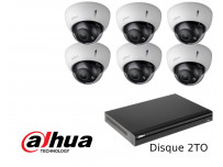 Kit 6 Caméras dômes motorisées Dahua varifocale 4Mpx