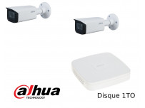 Kit 2 caméras tubulaires "bullet" Dahua varifocale 4Mpx