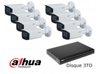 Kit 8 caméras tubulaires "bullet" Dahua varifocale 4Mpx